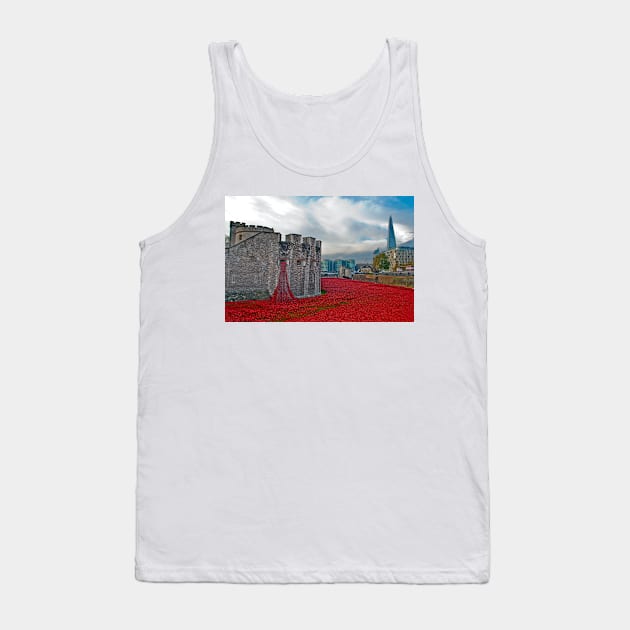 Red Poppies At The Tower Of London Tank Top by AndyEvansPhotos